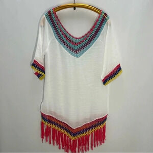 Cupshe crocheted colorful double v neck swimsuit cover